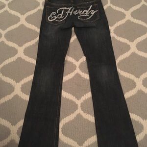 Vintage Ed Hardy Rhinestone Jeans Size 26